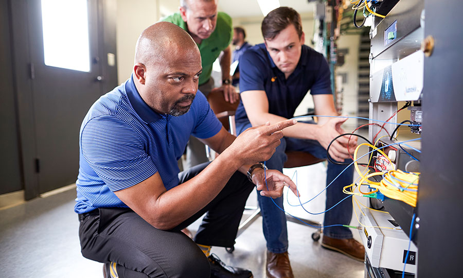 EPB employees working on wiring