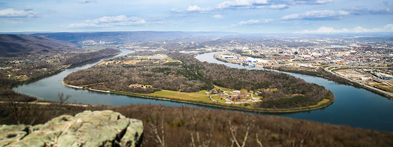 Aerial shot of Chattanooga