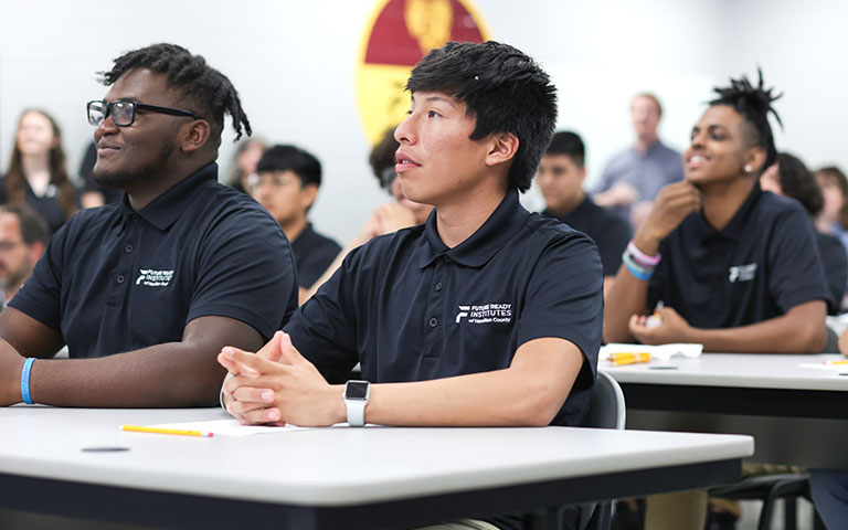 Future Ready Institute students listening in class