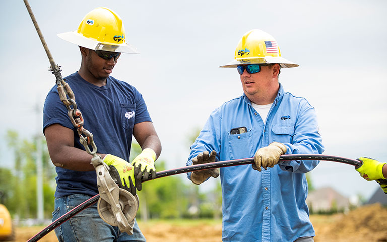 EPB Linemen working on large cables
